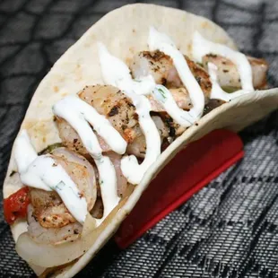Fajita shrimp goodness.