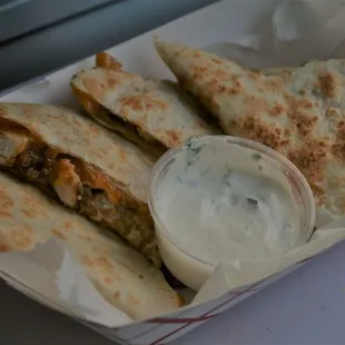 Chicken bacon ranch quesadillas, wha&apos;s not to love about those?