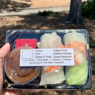 Mini pork and Pork &amp; Shrimp Spring Roll