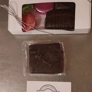 Selection of dark chocolate candies
