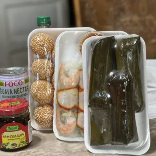 a variety of food items