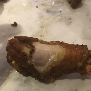 Wet chicken wings. Not well done as ordered.
