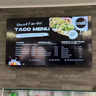 Menu with some really decent pricing