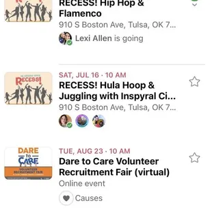 Upcoming events July 2022