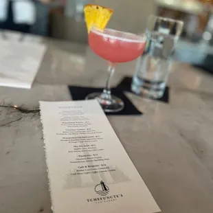 a cocktail on a table