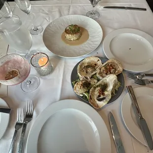 Crab cake  &amp; oysters