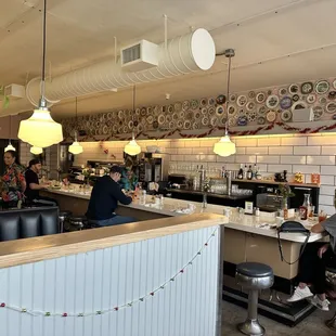 Diner "bar" style seating. Love it