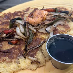 Johnny Cakes. These were good but a little dry. Definitely need the syrup and honey