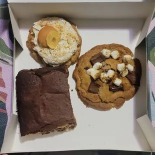 Banana Pudding Cookie, Brookie and Smore Cookie