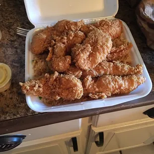 8 piece chicken tender and fried rice $10.95. Canes who?