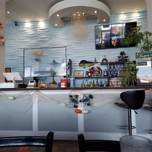 the bar area