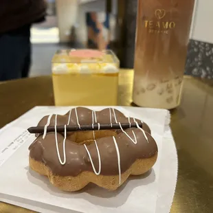 Dark Chocolate Mochi Donut
