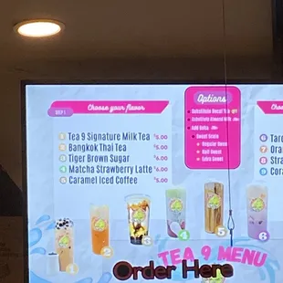 Drink menu