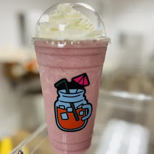 Strawberry delight Protein smoothie.