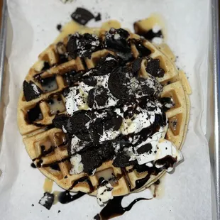 Cookies N cream Protein Waffle.