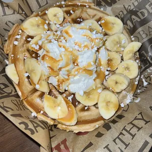 Banana Caramelo Protein Waffle.