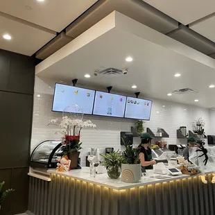 a woman working at the counter