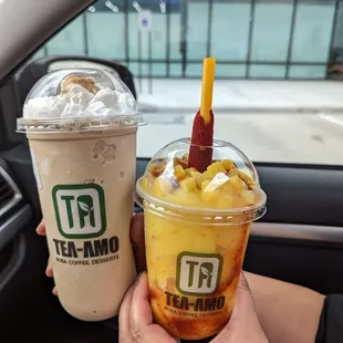 Cafe Sua Da and Cha Mango