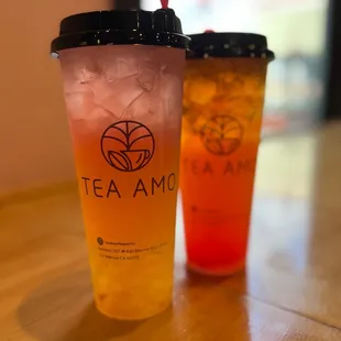 two drinks on a table