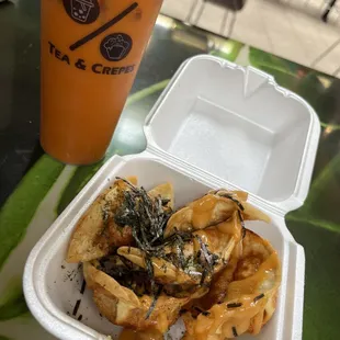 Chicken Dumpling and Thai Tea