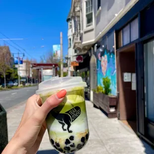 Mint Matcha milk tea