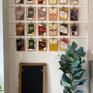 Menu on the wall