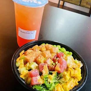 Poke and guava fruit tea