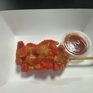 Mozzarella potatoe dog " flamed "