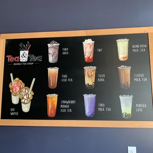 a menu of iced teas