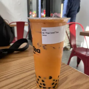 Thai Iced Tea with Boba $6.75