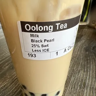 Oolong boba milk tea