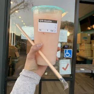 Grapefruit slushie! Such a great color!