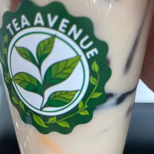 Milk tea with grass jelly mmmmmmm