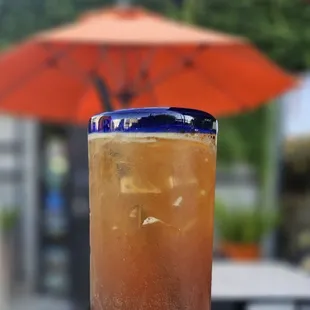 Sicilian Sparkler: blackberry, mandarin, and mango blended with green tea