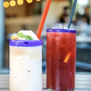 Peach Freeze and Acai Sunrise