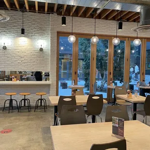 Dining area is dog friendly