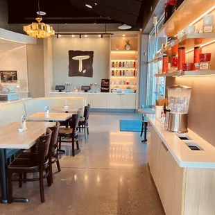 a view of the dining area