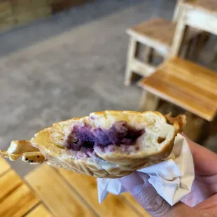 Inside of Ube Taiyaki (around $3 for 1)