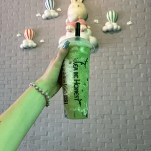matcha milk tea blended