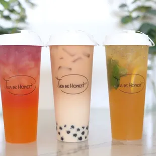 Mango Galaxy, Rose Milk Tea &amp; Honey Kumquat Lemon Tea