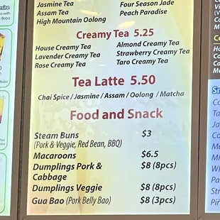 menu