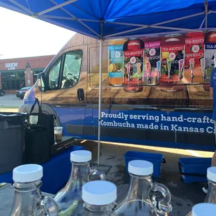 Mobile setup at the farmer's market