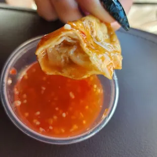 Chicken potsticker with sweet and sour house made sauce