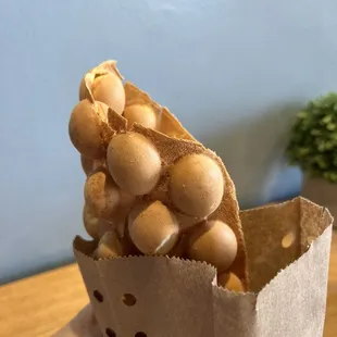 Fresh baked Bubble Waffle! Yum!!