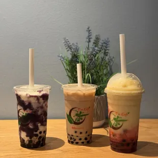 Coconut Ube Smoothie, Milk Tea and a Lava Flow