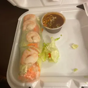 Spring roll - 1 missing - 2 in order, very flavorful as well.