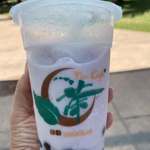 Taro smoothie with boba!!