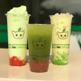 Green apple smoothie , milk tea or fruit tea