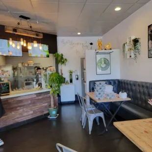 the interior of a coffee shop