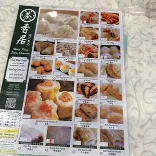 sushi and sashimi, menu